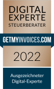 Logo: Siegel Ausgezeichneter Digital-Experte 2022 gemyinvoices.com